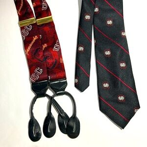 Carolina Gamecocks necktie and suspenders. Preowned, good condition